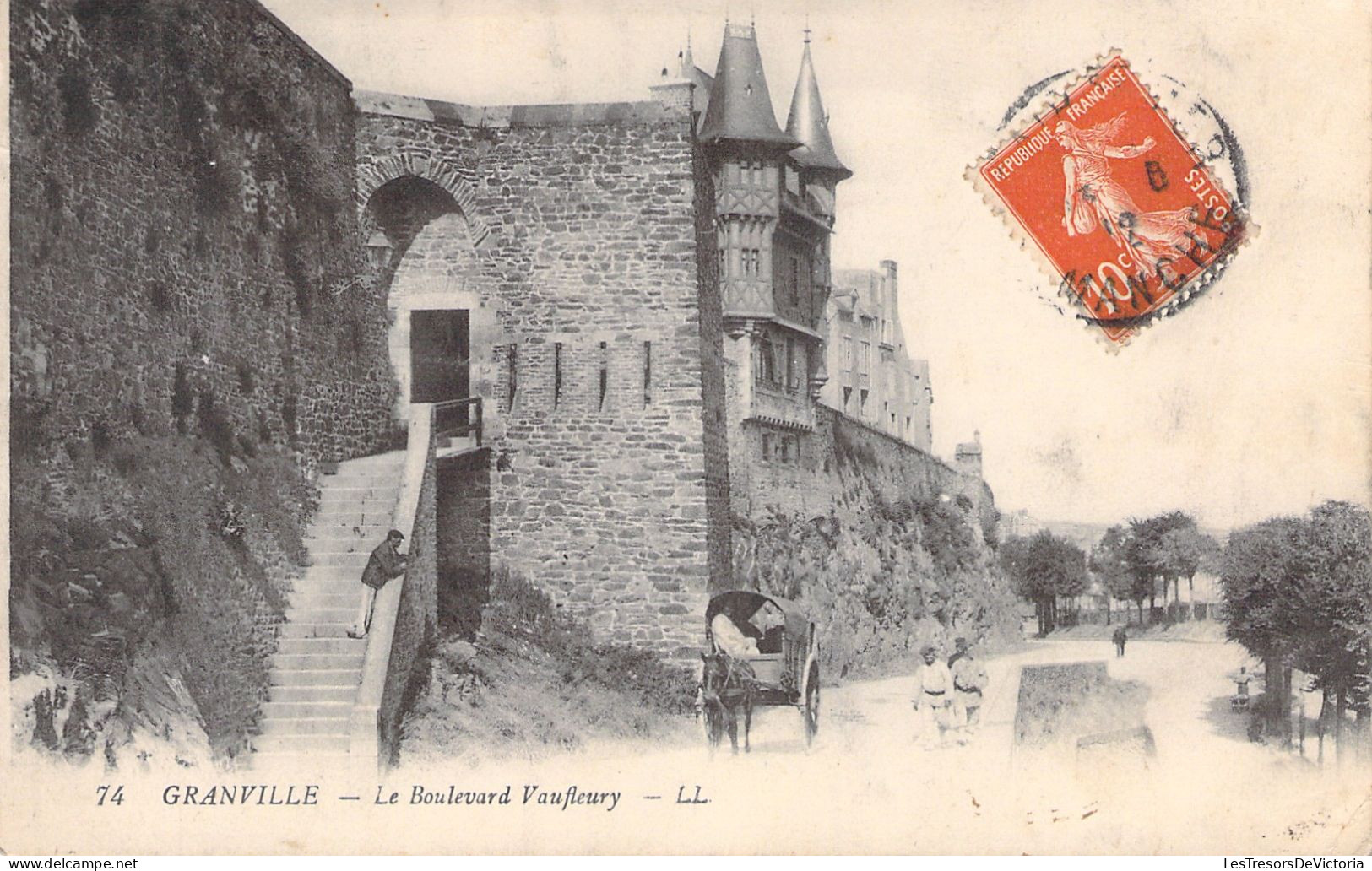 FRANCE - Granville - Le Boulevard Vaufleury - Charette - Carte Postale Ancienne - Granville