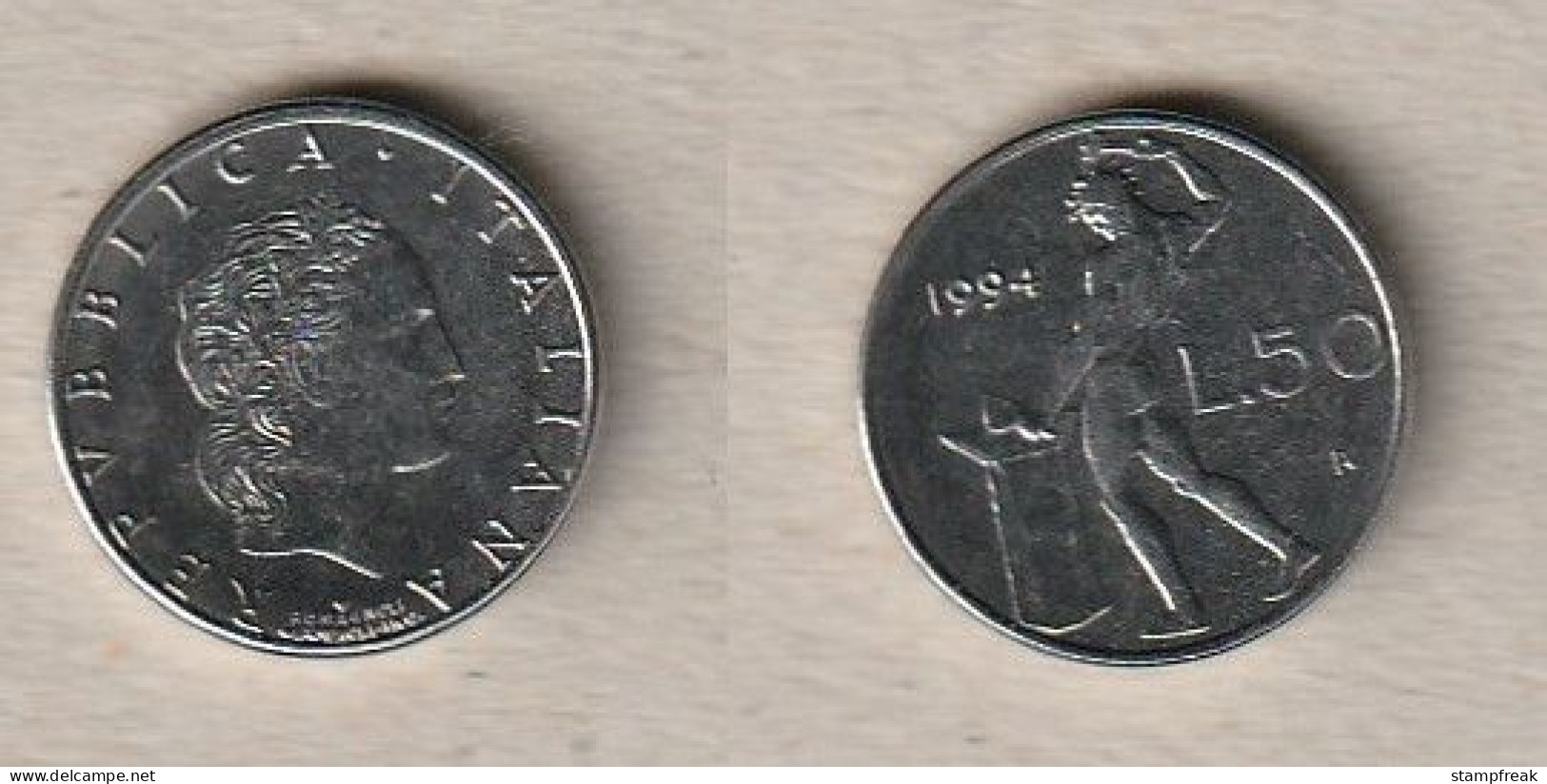 00554) Italien, 50 Lire 1994 - 50 Liras