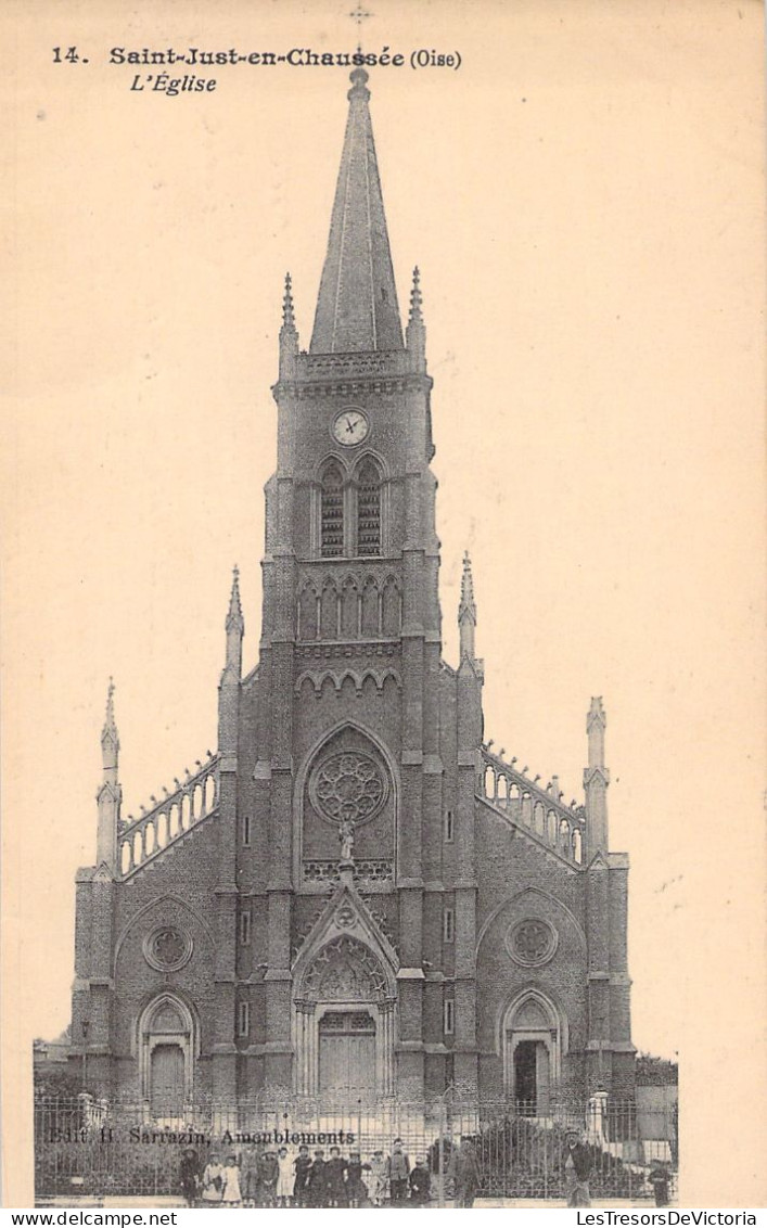 FRANCE - Saint Just En Chaussée - L'eglise - Animé - Carte Postale Ancienne - Saint Just En Chaussee