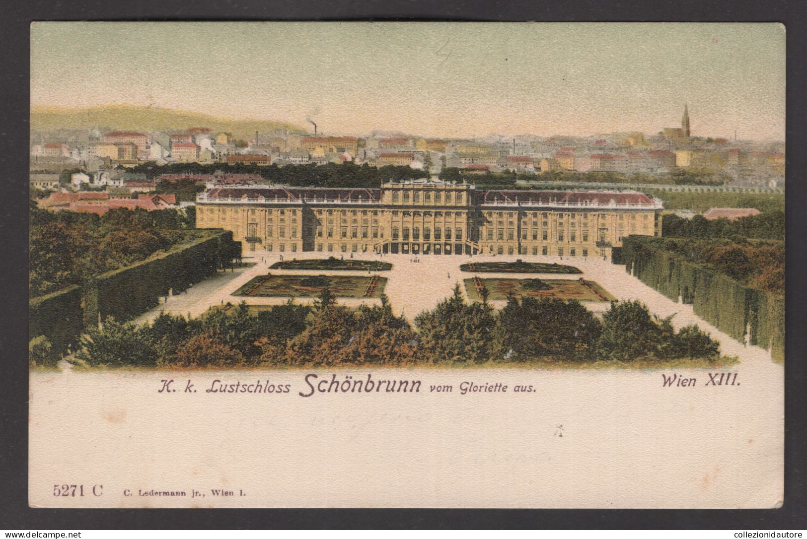 K. K. LUSTSCHLOSS - SCHÖNBRUNN VOM GLORIETTE AUS - WIEN XIII - CARTOLINA FP SPEDITA NEL 1904 - Schloss Schönbrunn