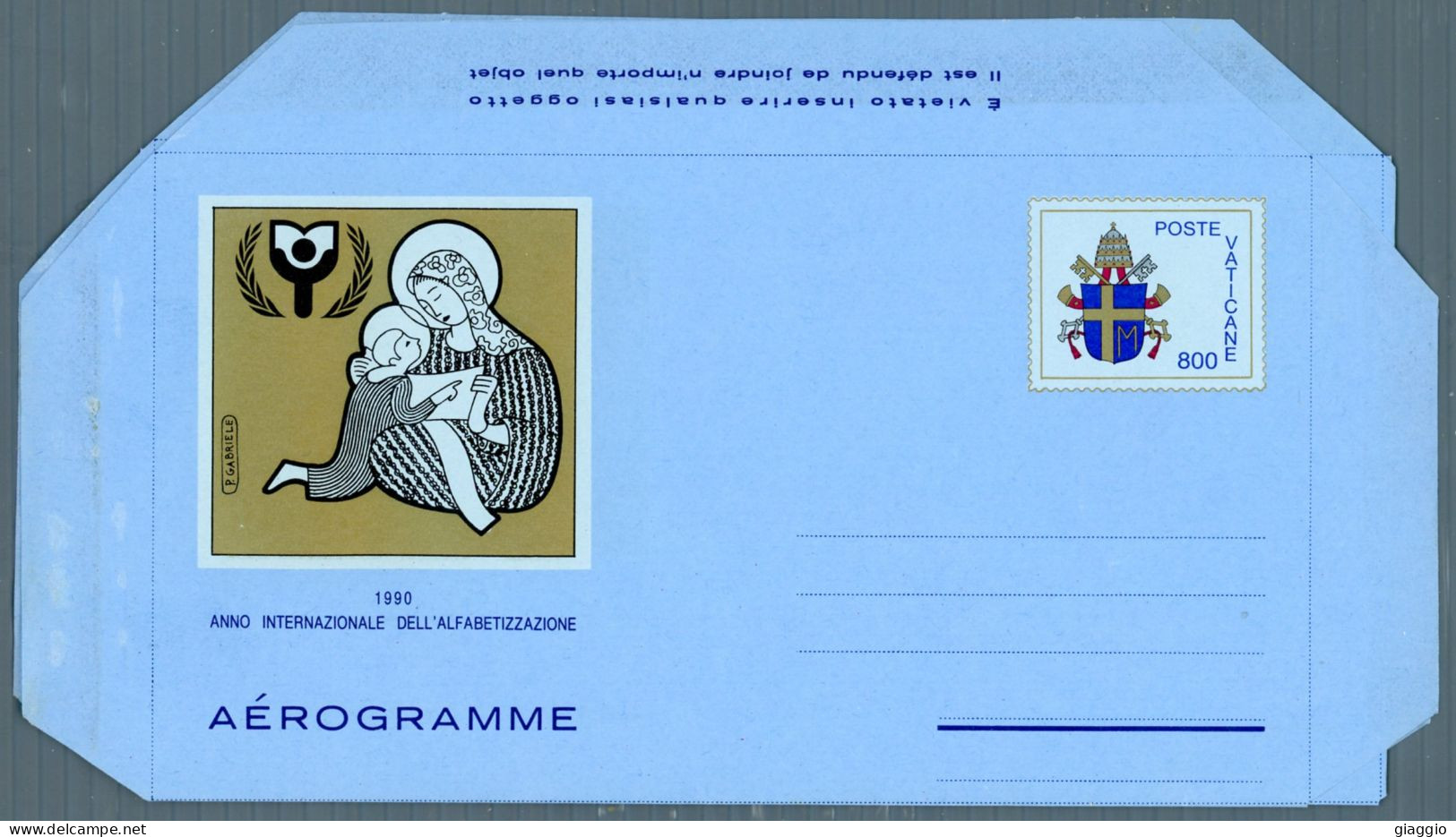 °°° Francobolli N. 1876 - Vaticano Aérogramma Alfabetizzazione 4 Pezzi Nuovi  °°° - Postal Stationeries