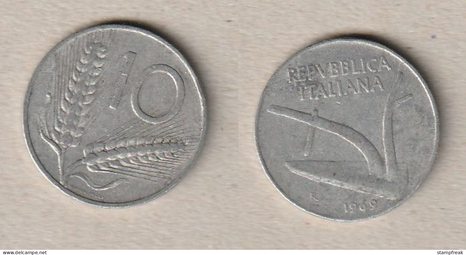 00567) Italien, 10 Lire 1969 - 10 Liras