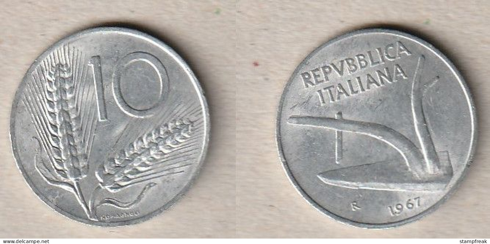 00569) Italien, 10 Lire 1967 - 10 Lire