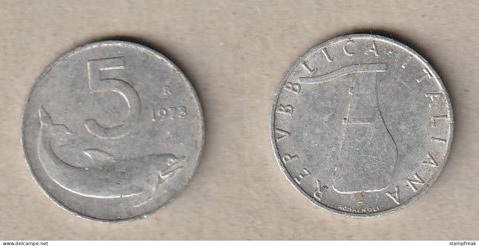 00533) Italien, 5 Lire 1973 - 5 Liras