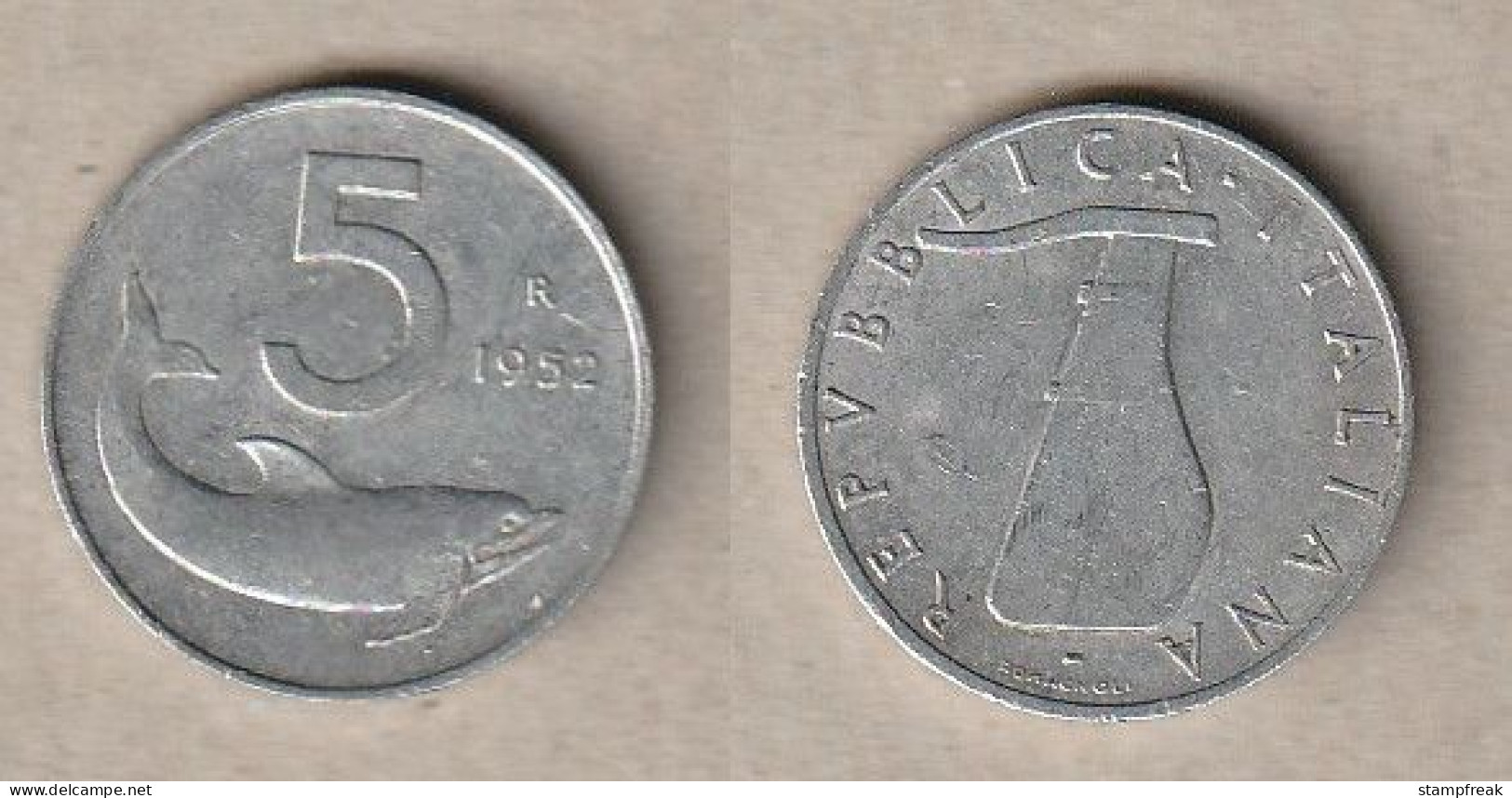 00532) Italien, 5 Lire 1952 - 5 Liras