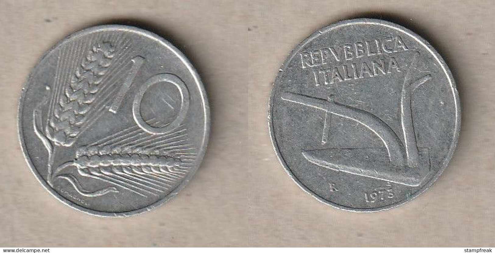 00529) Italien, 10 Lire 1973 - 10 Lire