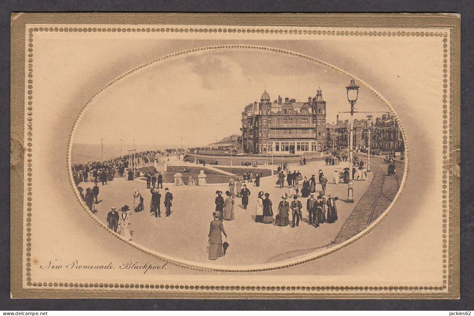 110854/ BLACKPOOL, New Promenade, R. Tuck & Sons, *Gold Framed Sepia* Blackpool N° 1319 - Blackpool