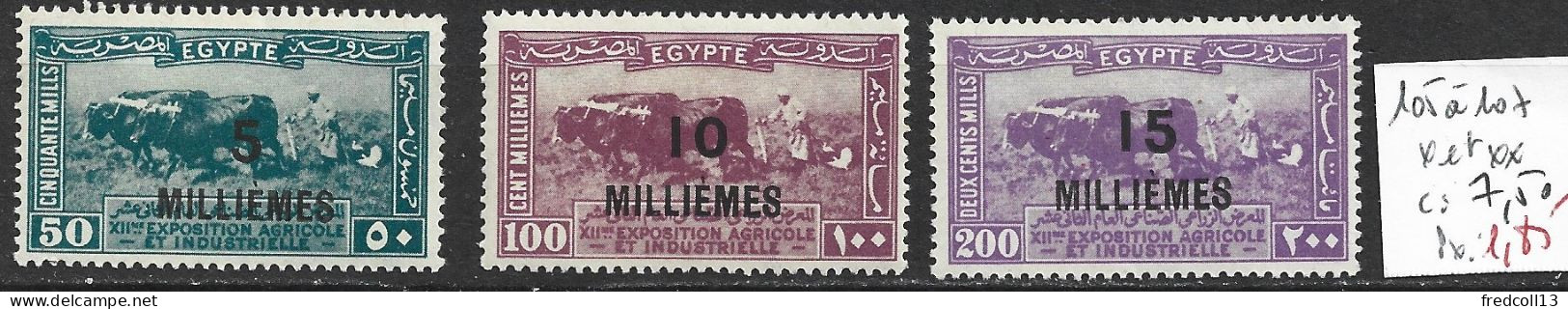 EGYPTE 105 à 107 ** ( 106 : * ) Côte 7.50 € - Ongebruikt