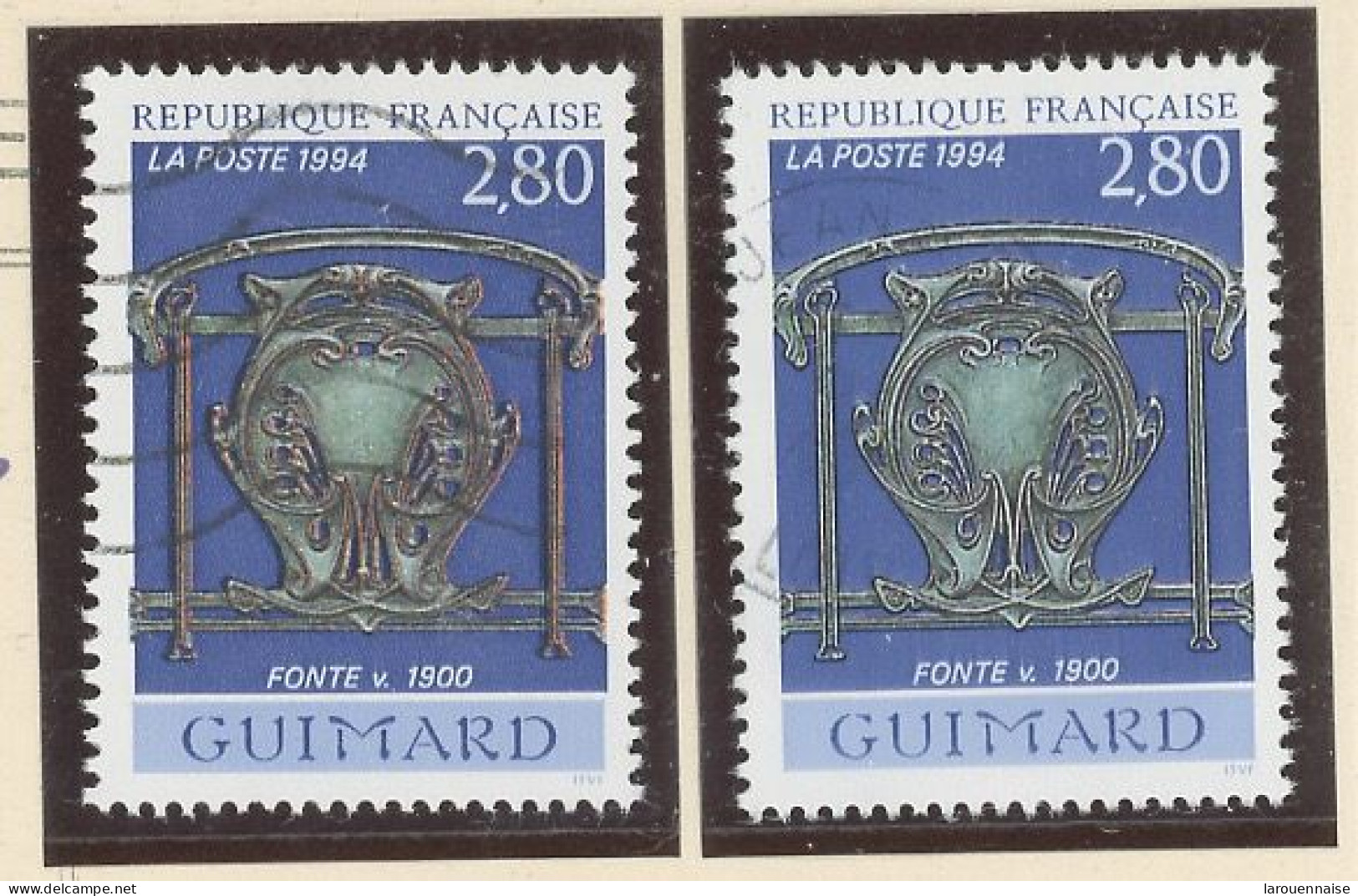 VARIÉTÉ - N° 2855 Obl - COULEUR ROUGE DANS LA FONTE - Used Stamps