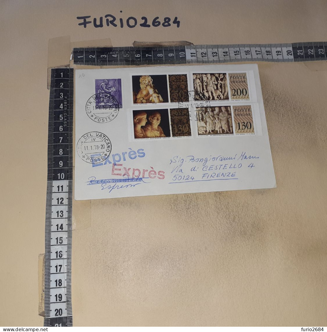 HB10817 VATICANO STORIA POSTALE 1978 TIMBRO ANNULLO ESPRESSO - Lettres & Documents