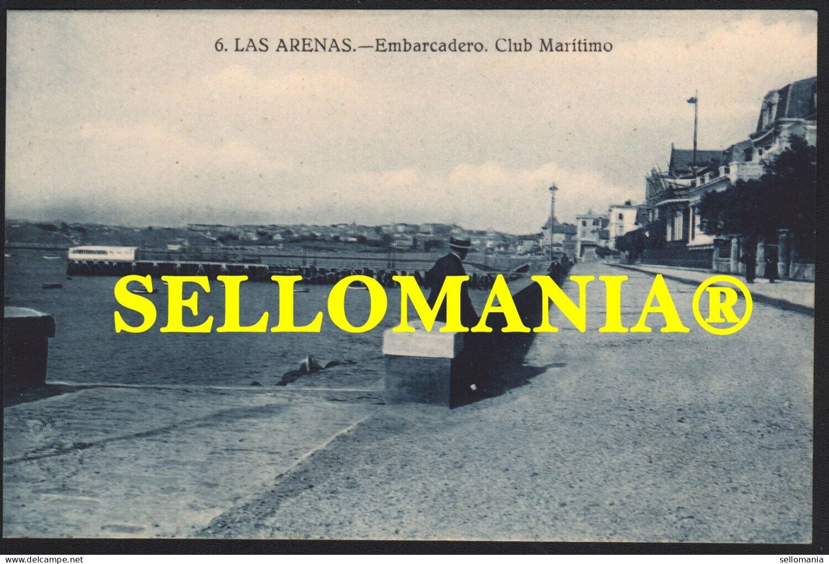 POSTAL AÑOS 1920 LAS ARENAS EMBARCADERO CLUB MARITIMO VIZCAYA GRAFOS TCP00131 - Vizcaya (Bilbao)