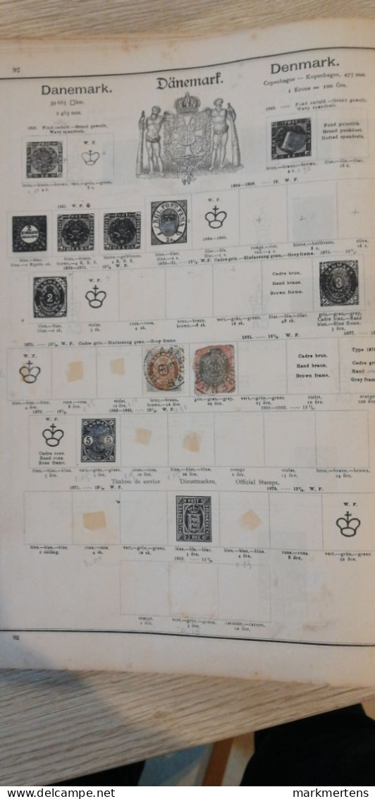 Postzegelboek van rond 1910 Van Gheluwe - Coomans Tournai !!ZEKER 1400 postzegels in het boek!!