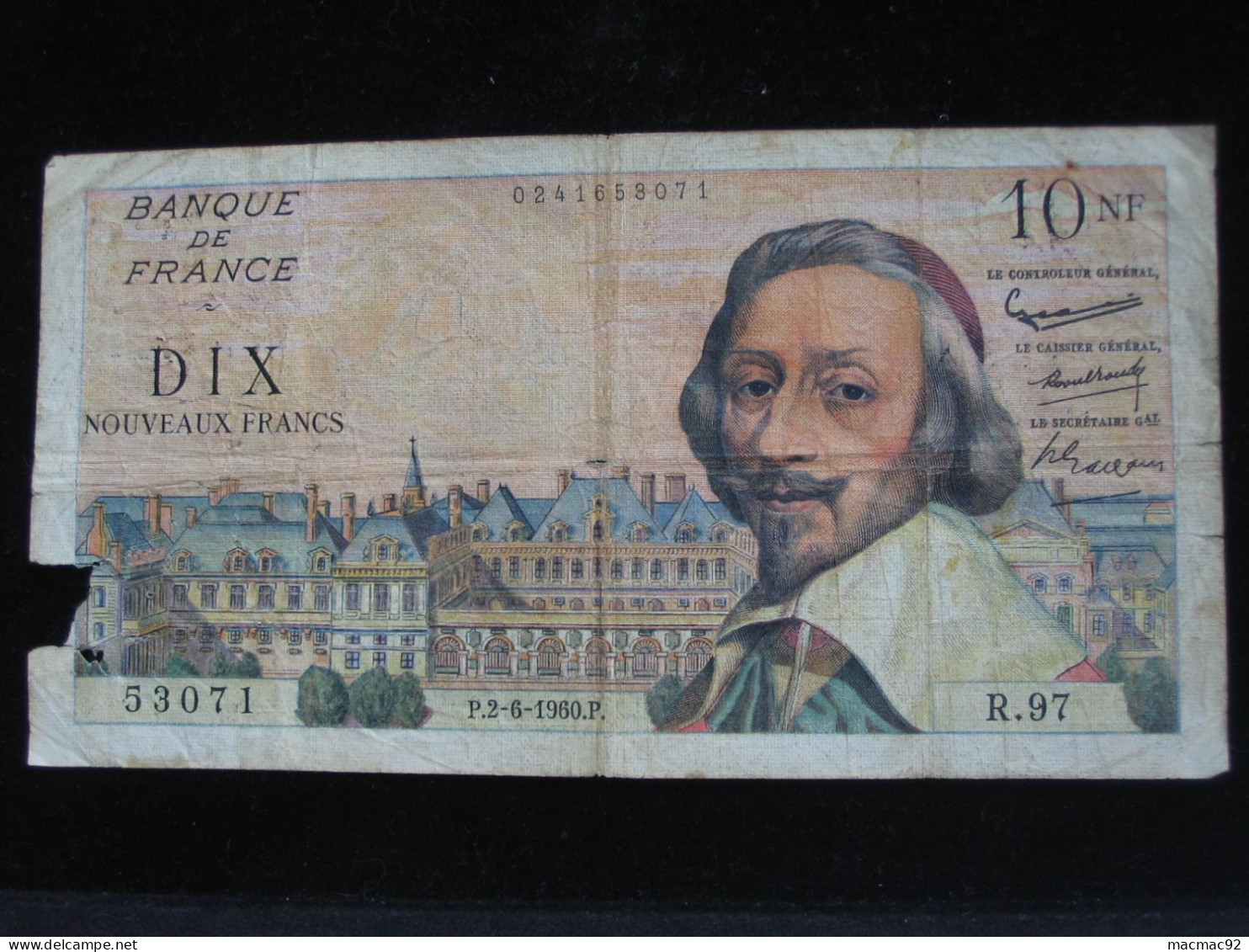 10 Dix Nouveaux Francs RICHELIEU 2-6-1960   **** EN ACHAT IMMEDIAT **** - 10 NF 1959-1963 ''Richelieu''