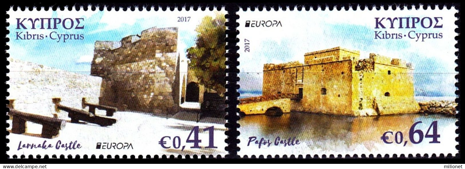 SALE!!! CYPRUS CHIPRE CHYPRE ZYPERN 2017 EUROPA CASTLES 2 Stamps Set MNH ** - 2017