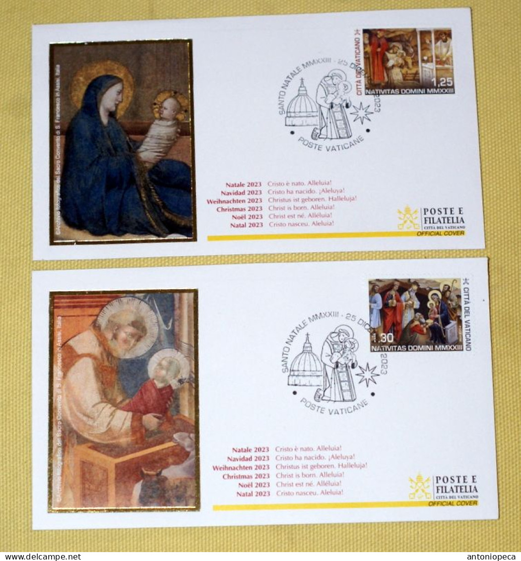 VATICAN 2023, NATALE, NOEL, CHRISTMAS,  TWO OFFICIAL FDC - Ungebraucht