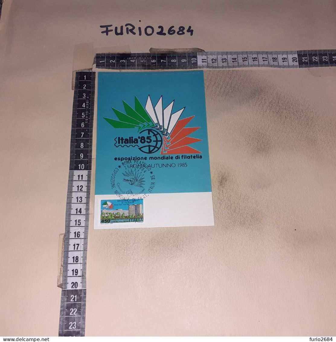 HB10909 ROMA 1984 TIMBRO ANNULLO ESPOSIZIONE MONDIALE DI FILATELIA ITALIA '85 GIORNO DI EMISSIONE - Lettres & Documents