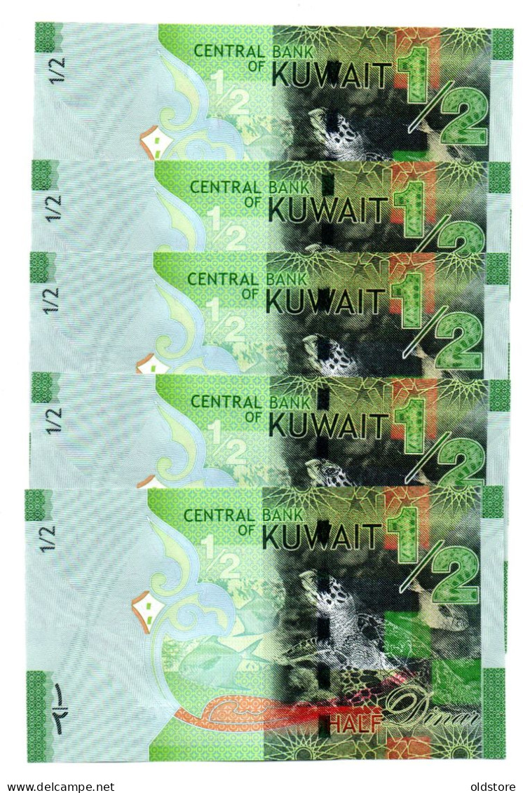 Kuwait Half Dinar - (5 Consecutive Replacement Banknotes) - ND 2014 -  All UNC - Kuwait