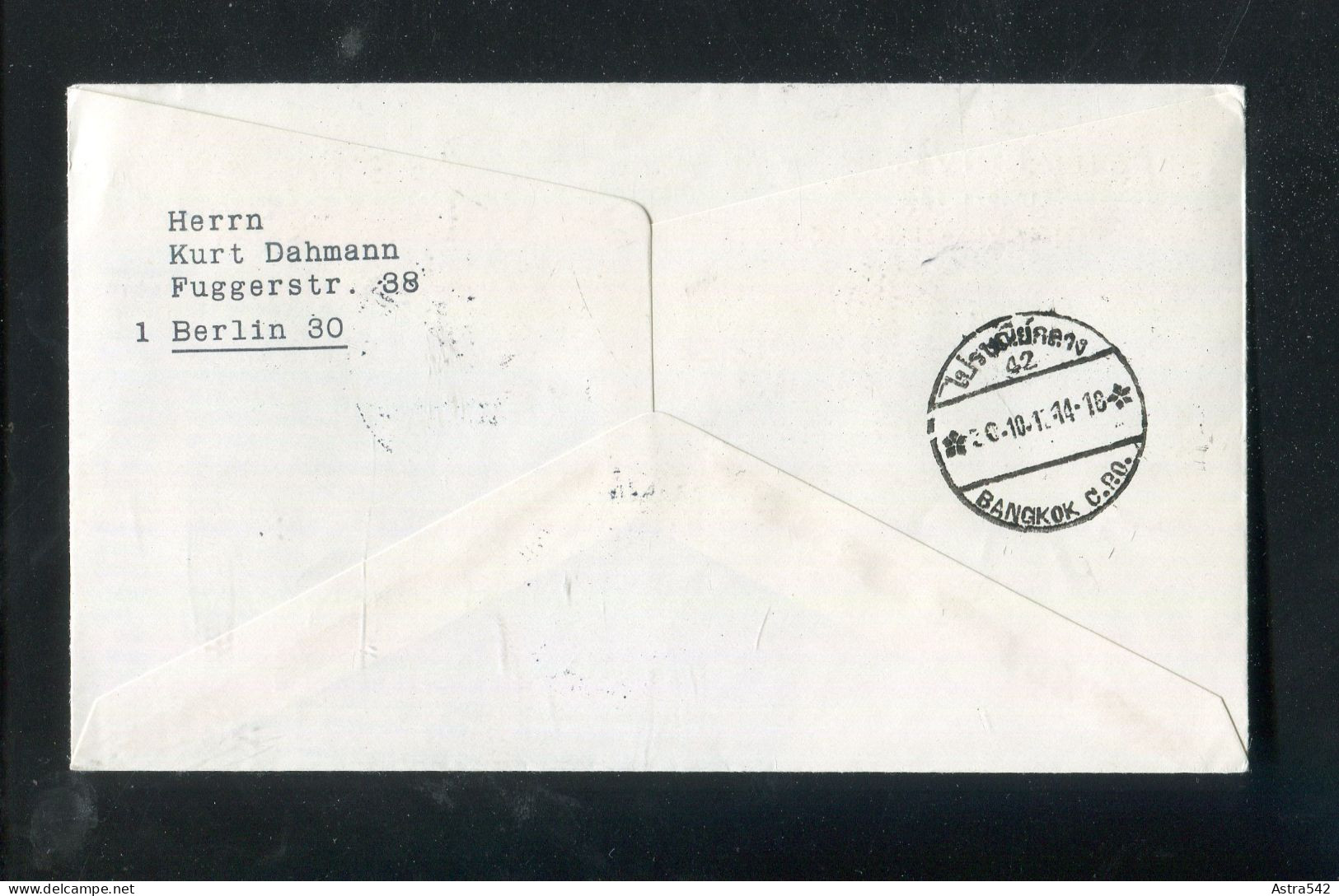 "DAENEMARK" 1974, SAS-Jubilaeumsflugbrief "Kopenhagen-Bangkok" (5287) - Airmail