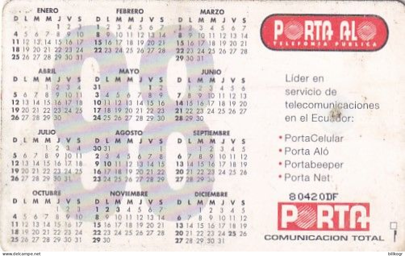 ECUADOR - FIFA World Cup France 98, Calendar 1998, Used - Ecuador