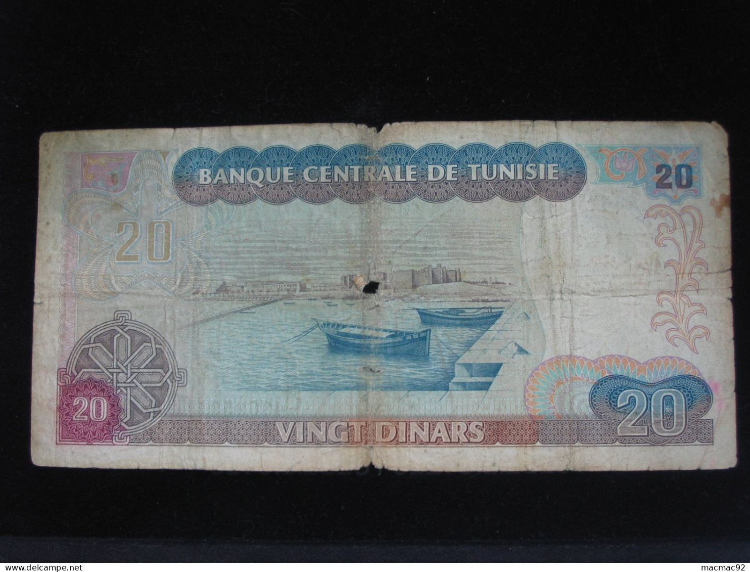 TUNISIE - VINGT DINARS 1980 - Banque Centrale De Tunisie **** EN ACHAT IMMEDIAT **** - Tunesien