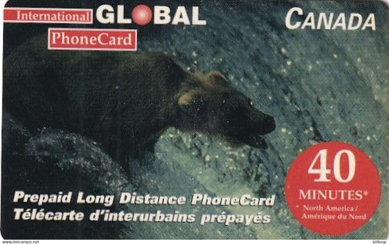 CANADA - Bear, CTN Prepaid Card 40 Minutes, Tirage 500, Used - Kanada