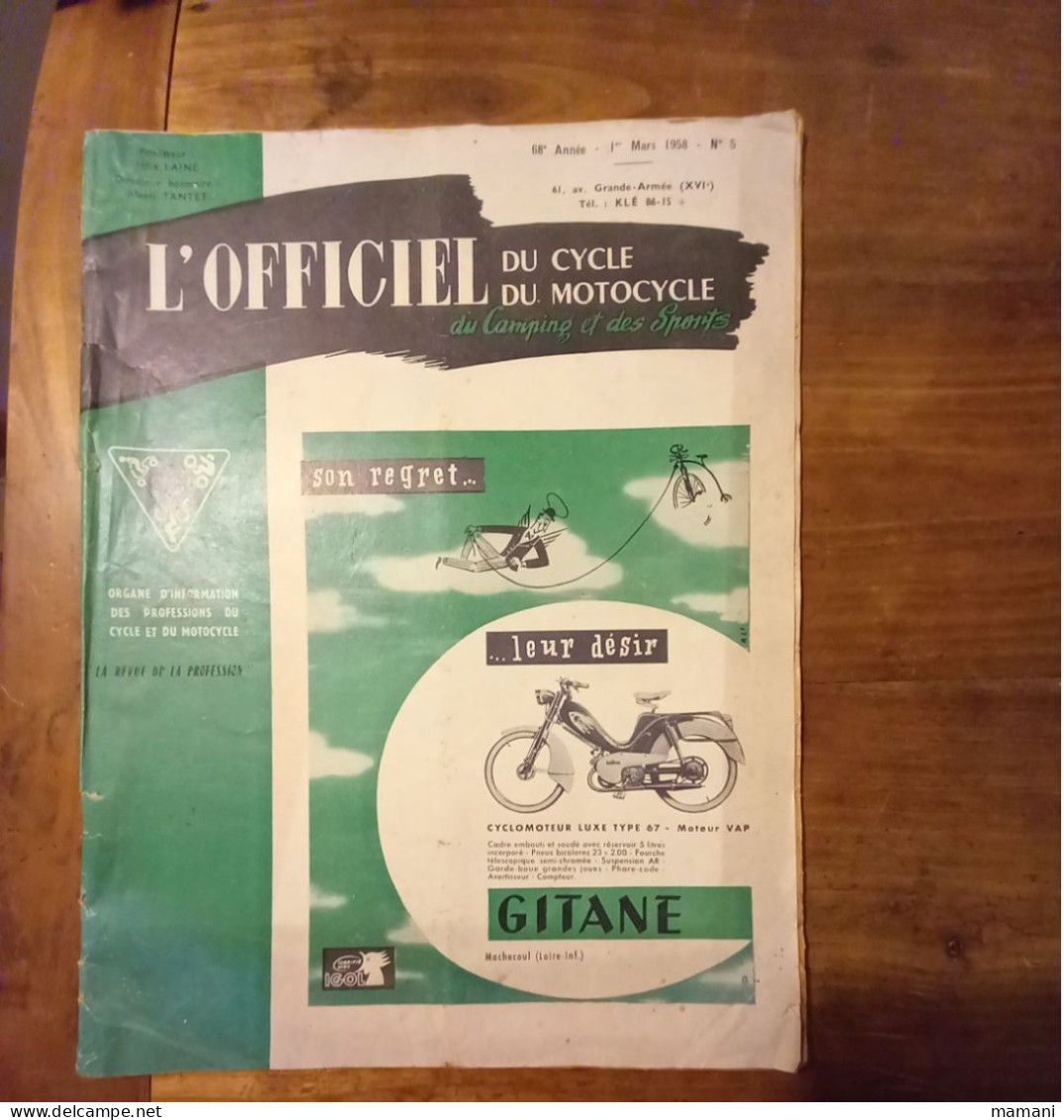 L'officiel Du Cycle Du Motocycle 1er Mars 1958 N°5 - Auto/Moto