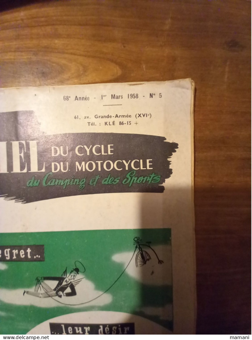 l'officiel du cycle du motocycle 1er mars 1958 n°5