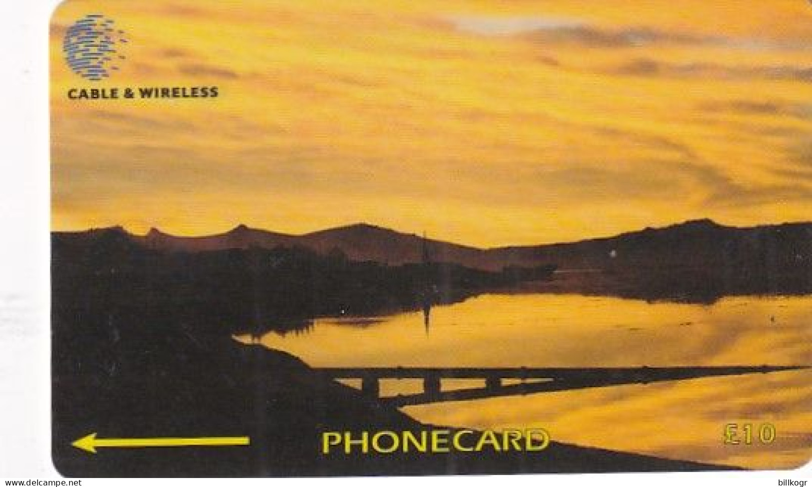 FALKLAND ISL.(GPT) - Sunset Over Port Stanley, CN : 339CFKA, Tirage 20000, Used - Falklandeilanden