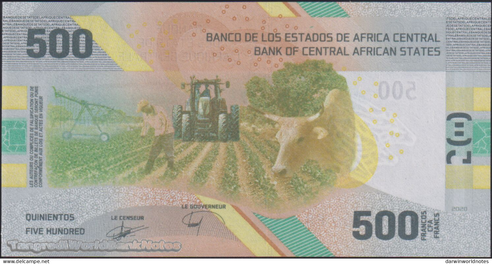 DWN - CENTRAL AFRICAN STATES 700 - 500 Francs 2020 (2022) UNC - Various Prefixes - États D'Afrique Centrale