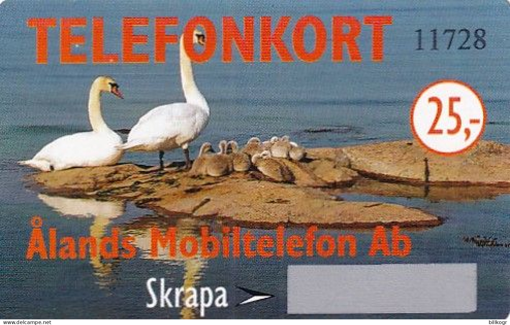 ALAND ISLANDS - Birds, Alands Mobiltelefon Prepaid Card 25 Mk, Tirage 2500, 05/96, Mint - Aland