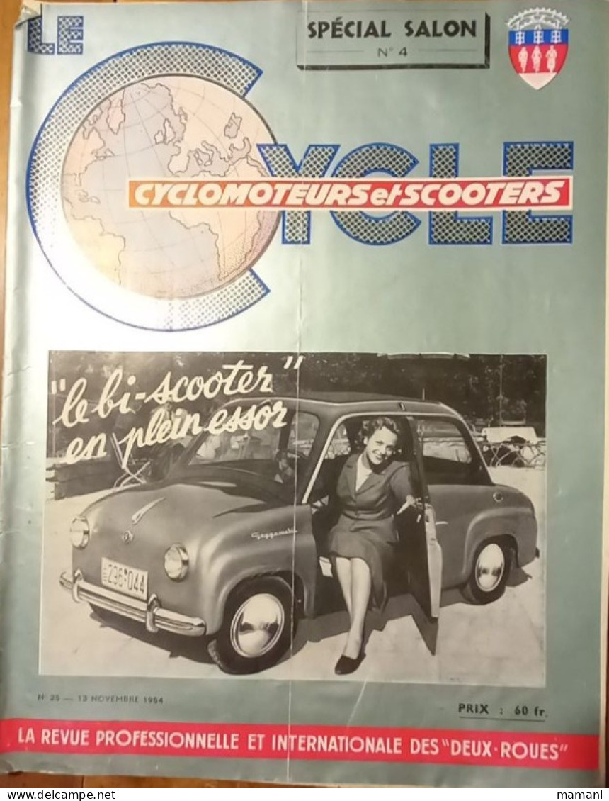 CYCLES Cylomoteurs Et Scooters Special Salon N°4 N°25  13 Novembre 1954 - Auto/Moto