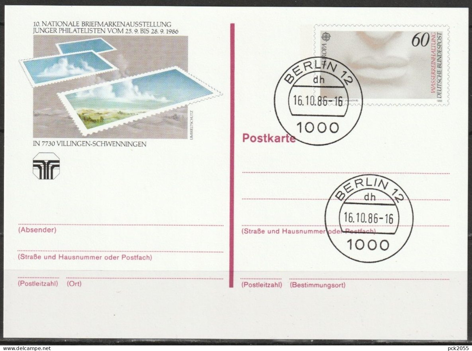 BRD Ganzsache 1986 PSo13 NAJUBRIA 86 Villingen Schwenningen STEMPEL BERLIN 16.101986i( PK80 )günstige Versandkosten - Cartoline - Usati