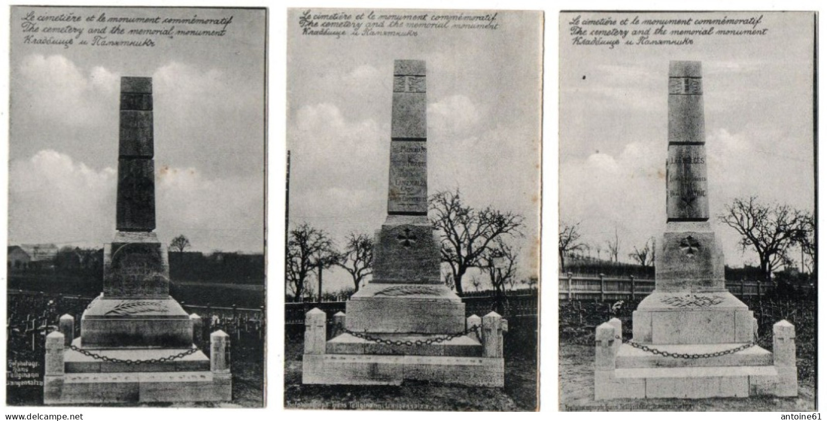 LANGENSALZA - LANGENSLZA --  Cimetiere ,Monument- 3 Cartes Différentes - (1914 - 1918)  - Phot Hans Tellgmann - Bad Langensalza