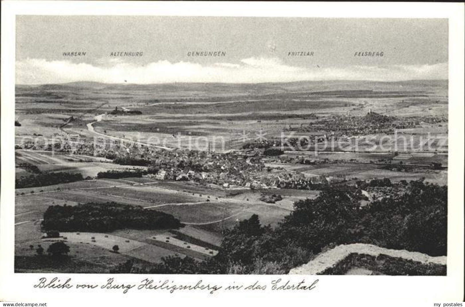 41790698 Melsungen Fulda Mit Burg Heiligenberg Blick Ins Edertal Adelshausen - Melsungen