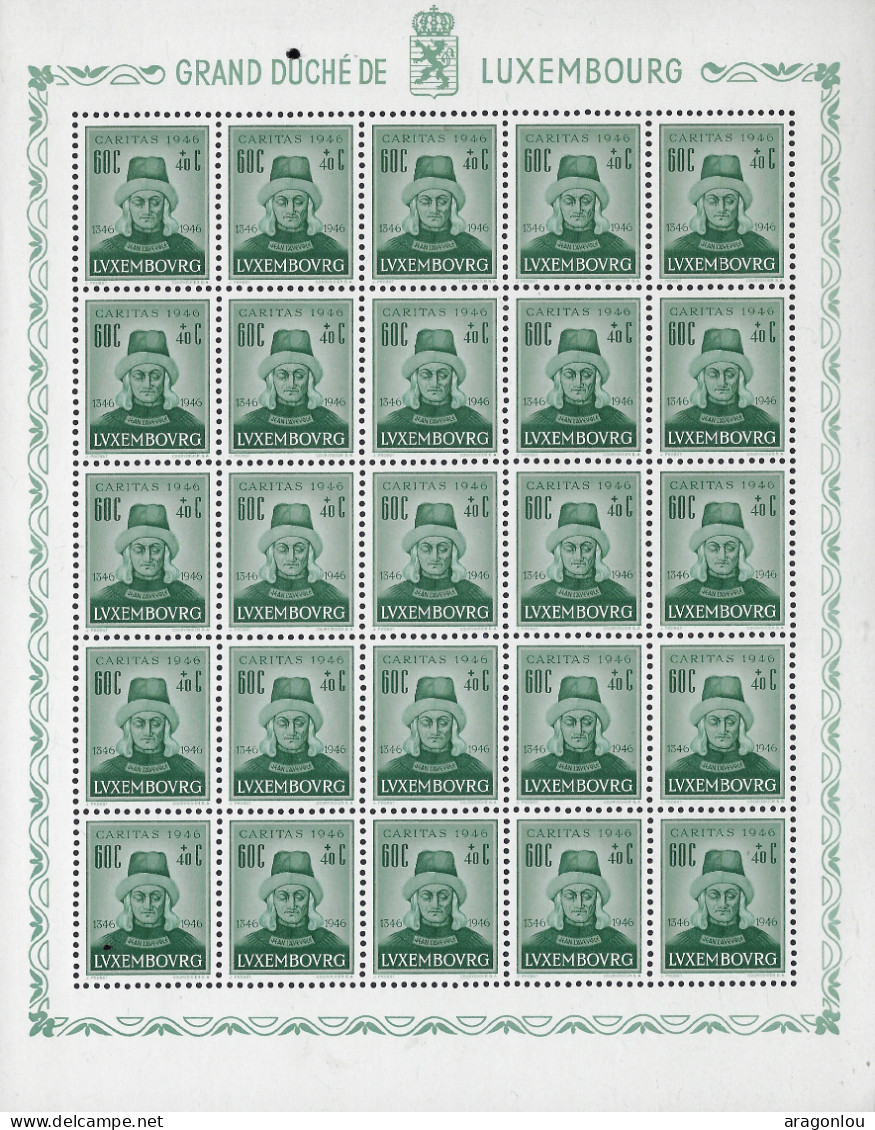 Luxembourg - Luxemburg - Timbres - Feuillets  1946   Caritas    Jean L'Aveugle   MNH** - Blocs & Feuillets