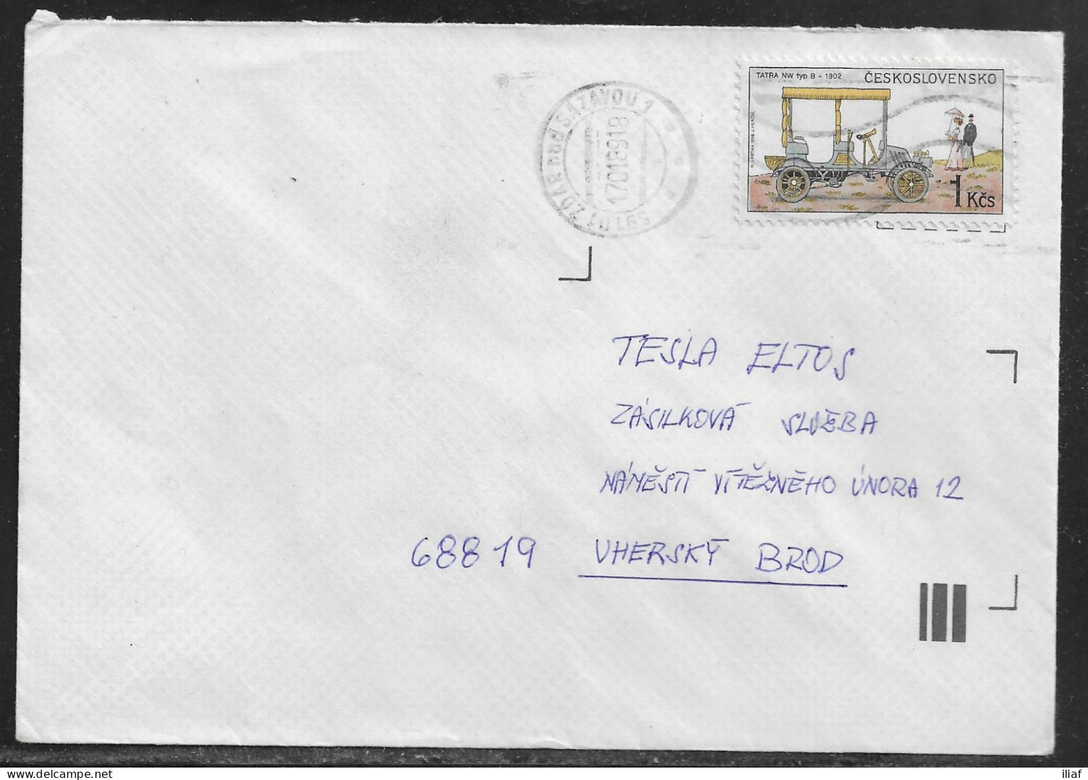 Czechoslovakia. Stamp Sc. 2692 On Letter, Sent From Zdar Nad Sazavou  17.01.89 For “Tesla” Uhersky Brod. - Cartas & Documentos