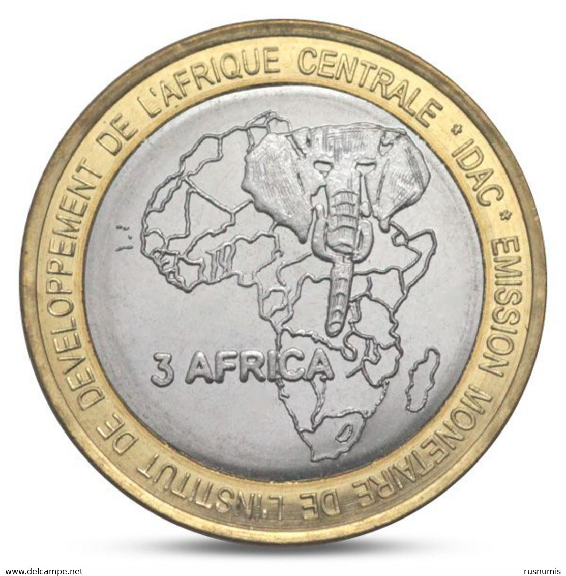 GABON 4500 CFA 3 AFRICA UNUSUAL POPE JEAN PAUL II BIMETAL BI-METALLIC 2007 UNC - Gabón