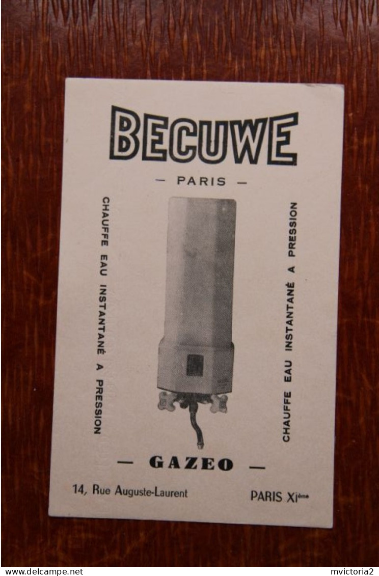 BUVARD - BECUWE, PARIS : Chauffe Eau à Pression - C