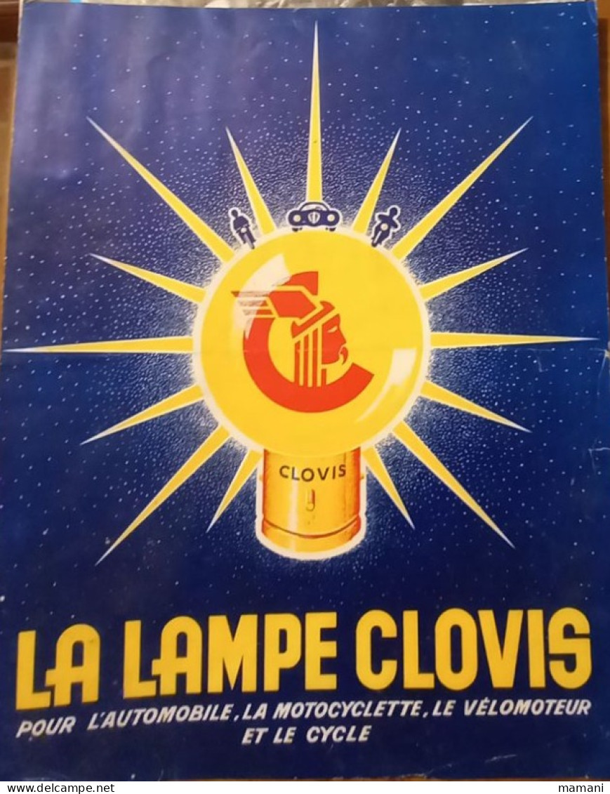 La Lampe Clovis Rue De Lancry Paris -pour L'auto La Moto Le Velomoteur Et Le Cycle - Publicidad