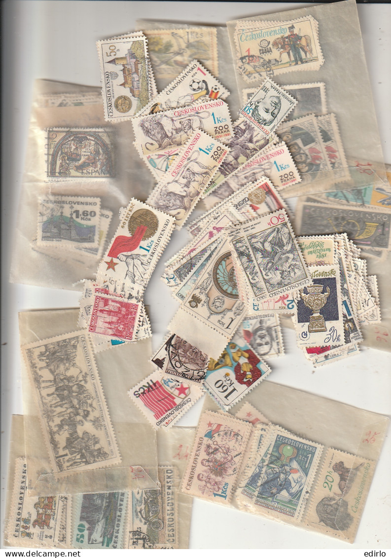 ///   TCHEKOSLOVAQUIE ///  COLLECTION EN POCHETTES (timbres Superposés)  - Pas Trop Regardé Pour Pas De Regrets - Collections, Lots & Series