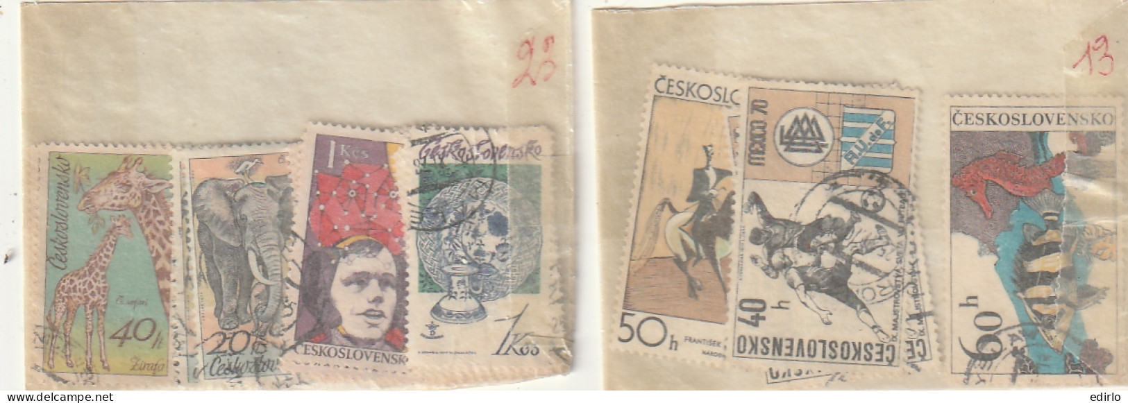 ///   TCHEKOSLOVAQUIE ///  COLLECTION EN POCHETTES (timbres Superposés)  - Pas Trop Regardé Pour Pas De Regrets - Colecciones & Series