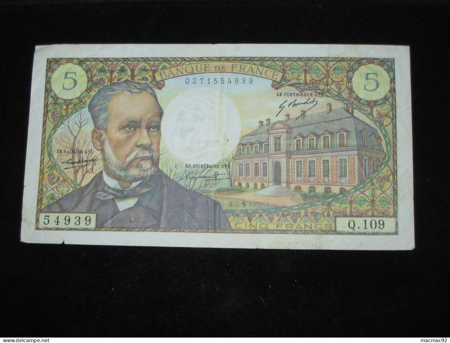 5 Cinq Francs  Pasteur   4-9-1969    **** EN ACHAT IMMEDIAT **** - 5 F 1966-1970 ''Pasteur''