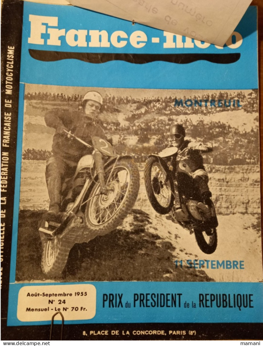 France-moto  Aout Septembre 1955 N°24 - Auto/Moto