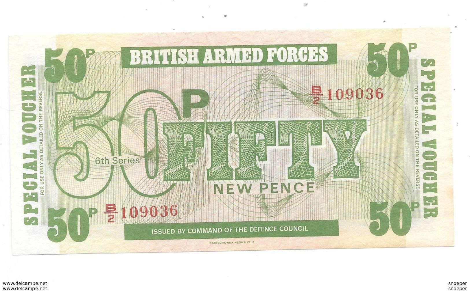 *great Britain Britisch Army Forces Sixth Series 50 Pence  ND  M46 - Fuerzas Armadas Británicas & Recibos Especiales