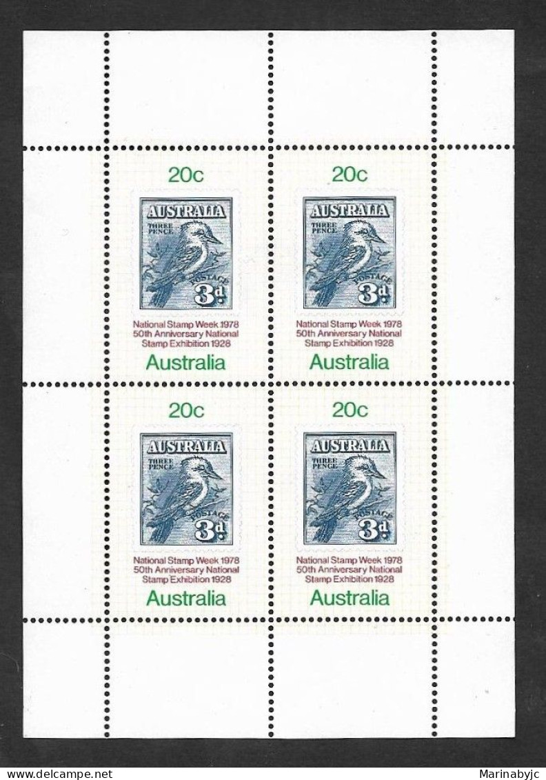 EL)1978 AUSTRALIA, NATIONAL PHILATELIC WEEK, 50TH ANNIVERSARY OF THE NATIONAL STAMP EXHIBITION 1928, DACELO NOVAEGUINEAE - Gebruikt