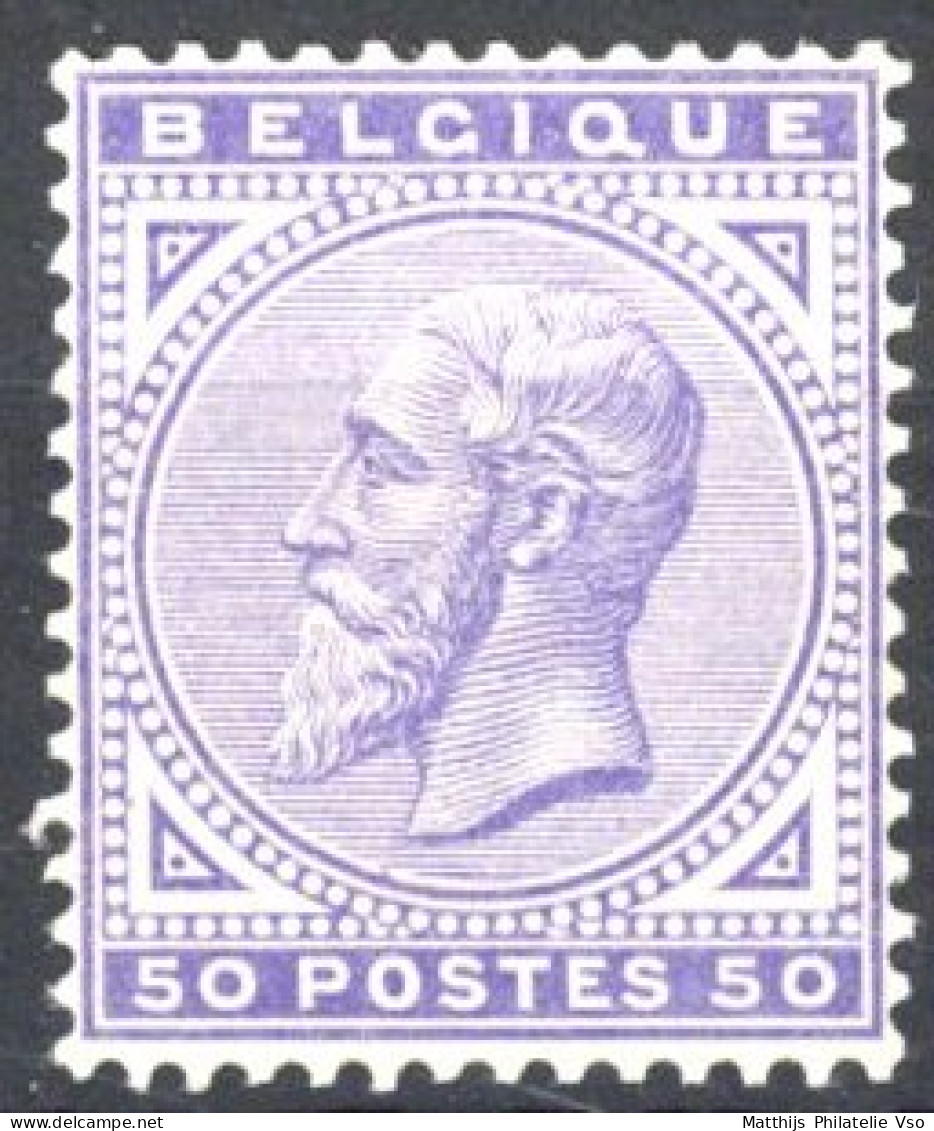 [** SUP] N° 41, 50c Violet Pâle, Centrage Parfait - Fraîcheur Postale. LUXE - Cote: 3450€ - 1869-1883 Leopold II.