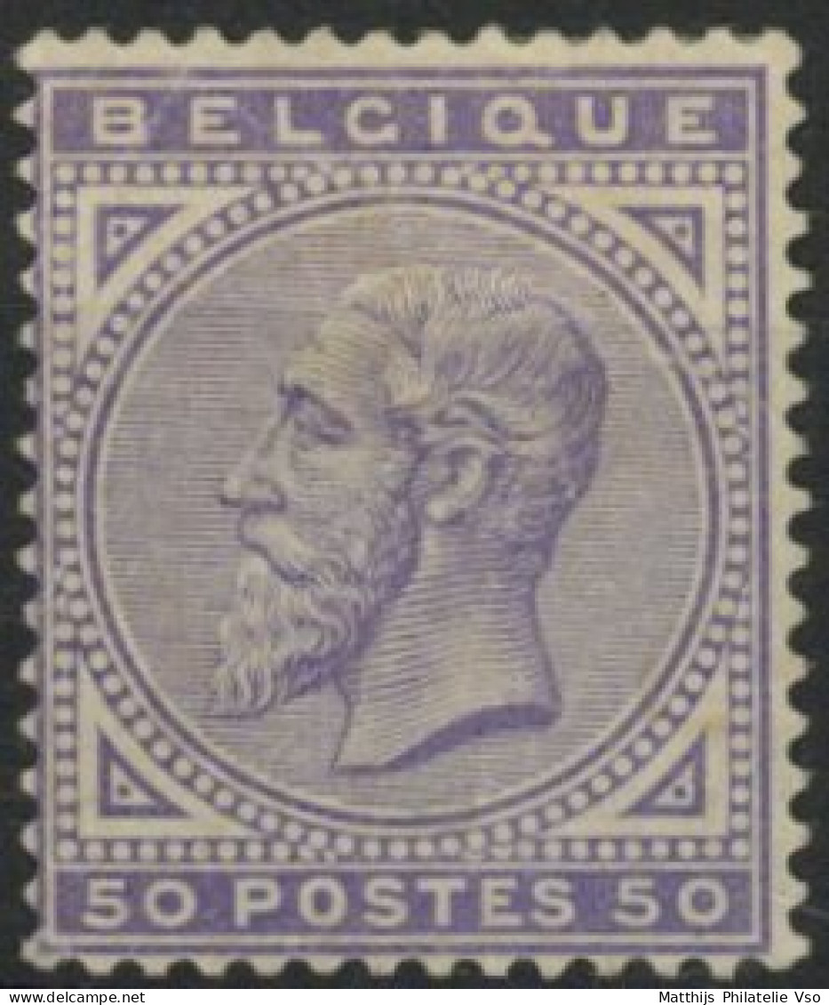 [* TB] N° 41, 50c Violet Pâle, Joli Centrage (non Compté) - Très Frais - Cote: 440€ - 1869-1883 Léopold II
