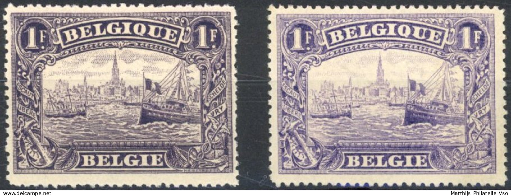 [** SUP] N° 145+145a, Anvers, Les 2 Nuances - Fraîcheur Postale - Cote: 305€ - 1915-1920 Albert I