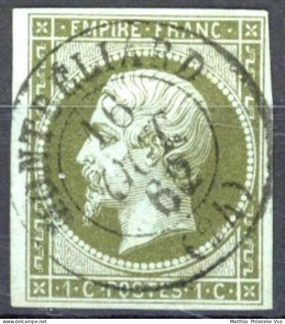 [O SUP] N° 11, Belles Marges - Superbe Obl Centrale Càd 'Montbelliard' - 1853-1860 Napoléon III