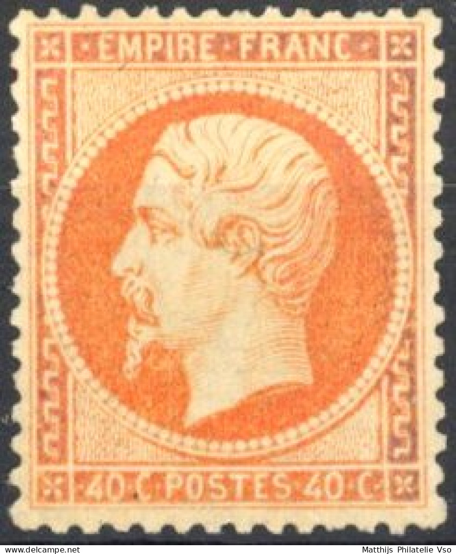 [* SUP] N° 23, 40c Orange, Bon Centrage, Légère Trace - Signé Calves. LUXE - Cote: 3100€ - 1862 Napoleon III